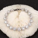 Fashion Platinum Plated Links Chain Heart Shape Clear Cubic Zirconia Tennis