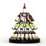 30 Bottles Christmas Tree Shaped Wine Rack , 3 Layers Wine Bottle Christmas Tree