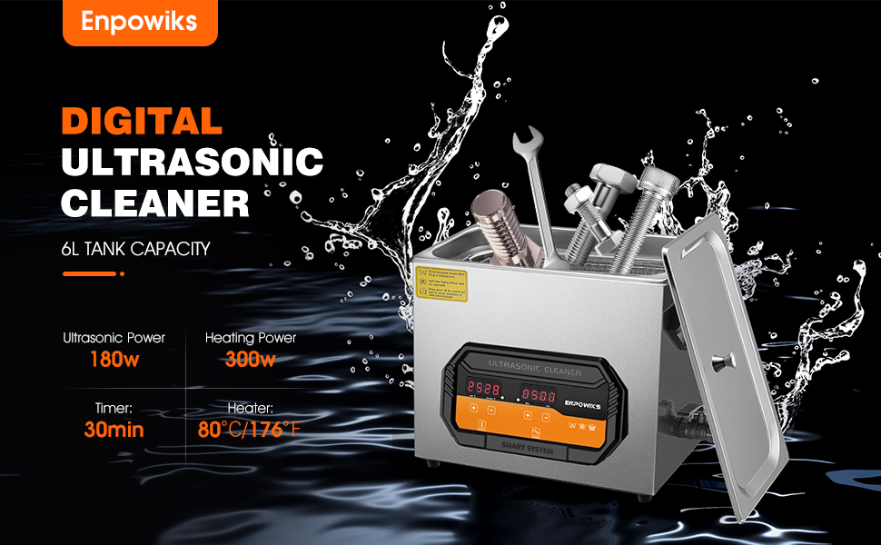 180W Ultrasonic Cleaning Machine Digital 6 Liter Ultrasonic Cleaner