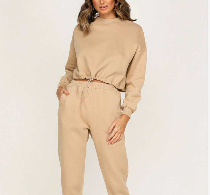 100 Cotton Blank Oversized Sweatshirts Long Sleeve Sweatshirt Crop Top Women Casual Sweatshirts