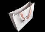 Craft White Paper Shopping Bags UV Logo Printing With Ribbon Handle Paper
