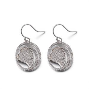 Wholesale Inner Heart 925 Silver CZ Earrings 3.22g Engagement Wedding from china suppliers