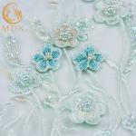 Evening Dress Green Lace Applique Handwork 3D Embroidery Lace Fabric