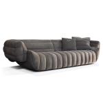 Living Room Luxury Modern Furnitures Gray Sofa Macon Sectional Leather Sofa