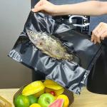 Vacuum bag textured and embossed food saver vacuum sealer bags transparent/black
