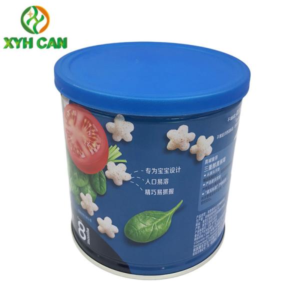 Food Tin Cans for 208g Round Baby Healthy Snack Metal Tin Cans Food Grade Custom