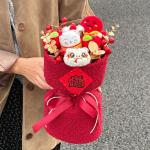 New Style Flower Bouquets Good Luck Gifts Hug Bucket Lucky Cat Doll Flower