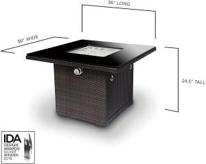 Wholesale 25 Inches Fiberglass Gas Square Fire Pit For Patio Garden from china suppliers