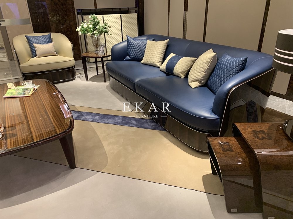 Italian 1 2 3 Seater Classic Upholstery Nubuck Leather European Sofa Set W006SF