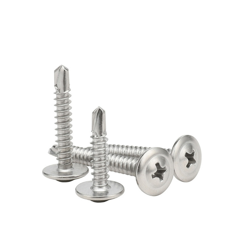 SS304 410 Stainless Steel Modified Phillips Truss Wafer Head Tek Roofing Self Drilling Screws