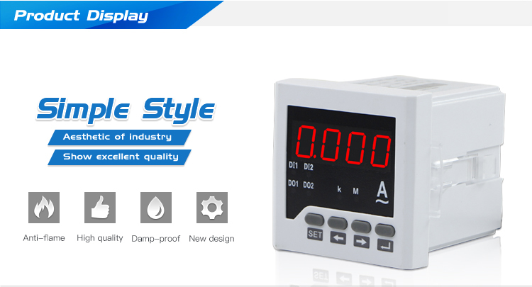 72*72 mm Single Phase LED Ampere Current Meter