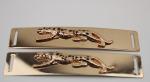 High Quality Light Gold Shoelaces Accessories Engraved Embossed Leopard Metal