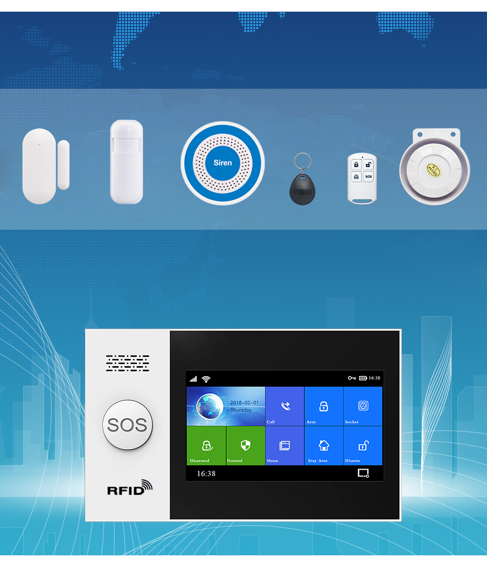 GSM 4G Security Smart Home Burglar Alarm System Pir Detectors Burglar Alarm