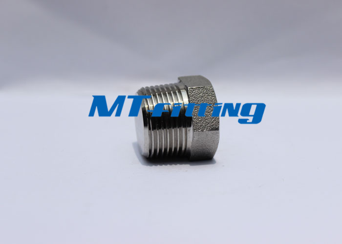 A234 A403 Forged High Pressure Pipe Fittings , Stainless Steel Hex Head Plug Threaded End