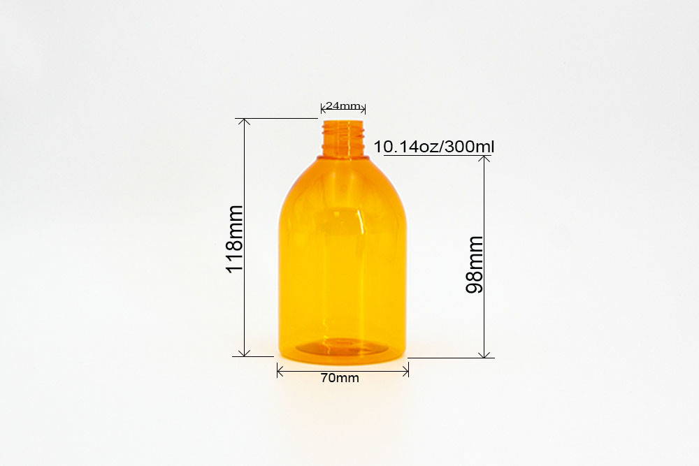 Transparent Orange 118mm 300ml Bulk Lotion Bottles