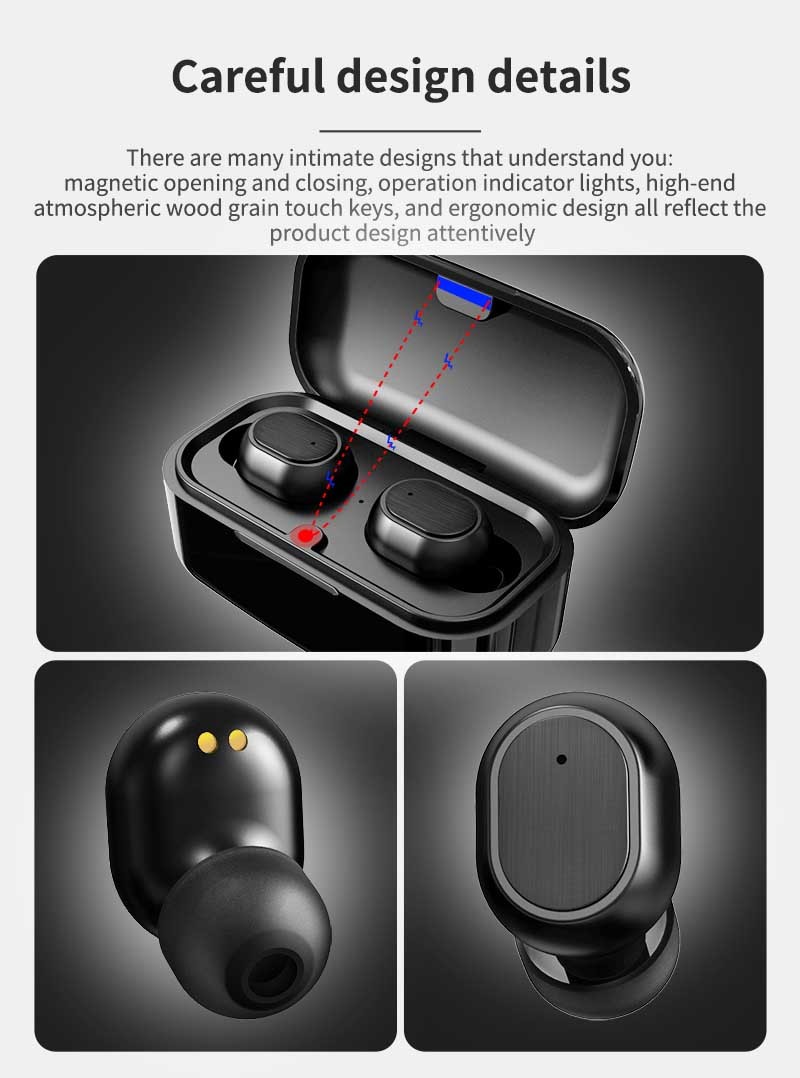 MSDS Jerry 6976 Ear Free Wireless Bluetooth Stereo Earbud Support Siri Voice Assistant