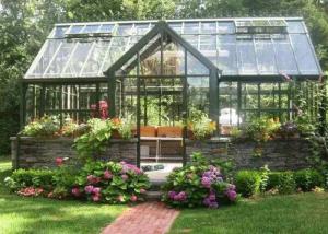 Wholesale Vegetable Growing Aluminium Garden Greenhouse Four Windows Double Sliding Doors from china suppliers