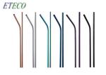 Washable Birthday Party Stainless Steel Cocktail Straws Rainbow Rose Gold