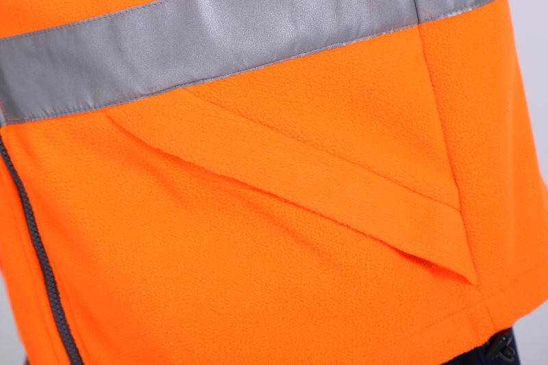 100% Polyester Microfleece Hi Vis Fleece Jacket , 360gsm Cold Weather Work Jacket