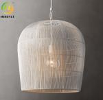 Used For Home/Hotel E27 Rattan And Iron Art Modern Pendant Light