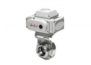 DC 1 - 5V T304 T316L Electric Actuated Butterfly Valve , Electrically Operated Butterfly Valve