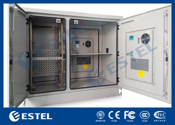 Telecommunication Base Station Cabinet , Outdoor Electrical Cabinets Two Bay