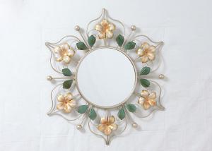 Wholesale Wrought Frame Decorative Framed Metal Flower Mirror from china suppliers