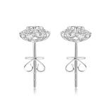 New Flower Design 18k Lab Grown Diamond Earrings Jewelry for Women NGTC