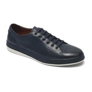 Wholesale Customized Navy Lace Up Anti Odor Mens Leather Sneakers from china suppliers