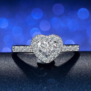 Wholesale Luxury Princess Heart Shape Ring Cubic Zircon Wedding Rings for Women New Design Engagement Fashion Ring Jewelry from china suppliers