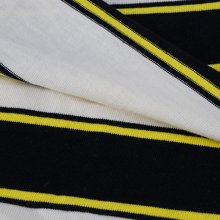 Plain Yarn Dyed Cotton Fabric , Striped Double Knit Fabric For Long Sleeved Shirt