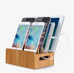 Wholesale Cable Management Wooden Phone Charging Station Bamboo Box Holder from china suppliers