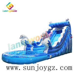 Wholesale Blue Inflatable Waterpark Dolphin Water Slide Park For Outdoor Activity from china suppliers