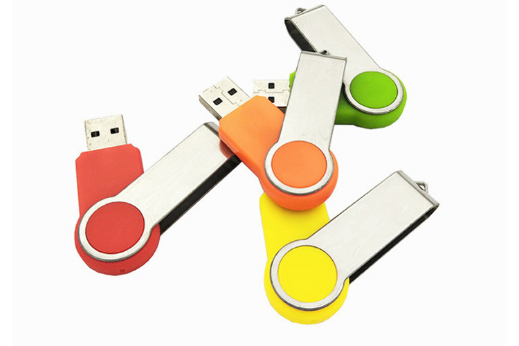 Factory supply 32G 3.0 blue color swivel twist metal USB with customized logo and package show life brand