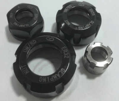 ER Nut Precision Collet Chuck Flat Six Angle Rod Shaped Internal Threaded Hole