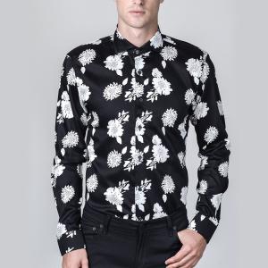 Wholesale Long Sleeve Mens Fashion Casual Shirts Winter 100% Polyester Floral Print Style from china suppliers