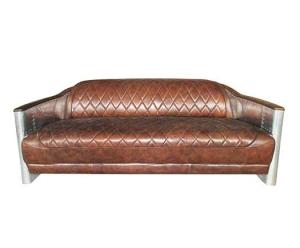 Wholesale 1-2-3 Seater Diamond Vintage Aviator PU Leather Sofa from china suppliers