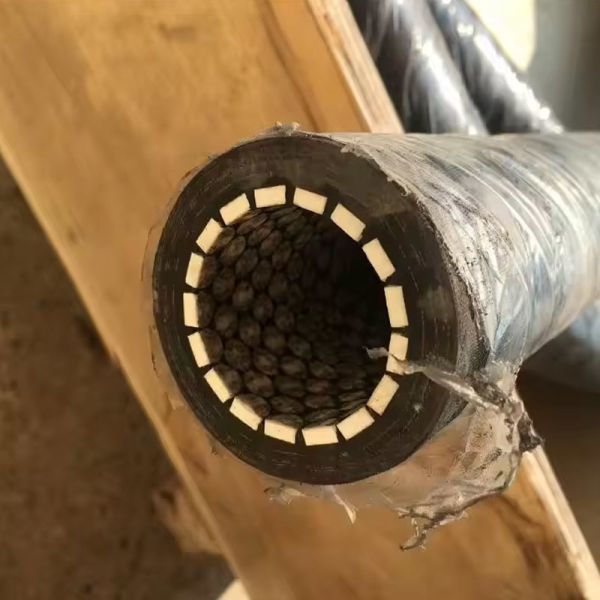 Ceramic lined rubber hose installation in dredging operation