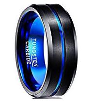 Wholesale 8mm Tungsten Carbide Men's Wedding Band Vacuum Plated Black Inlay for Fashionable Design and Mould Making Service from china suppliers