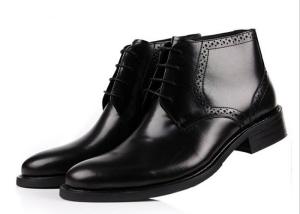 Wholesale Premium Winter Mens Casual Dress Boots , Burnished Toe Mens Leather Ankle Boots from china suppliers