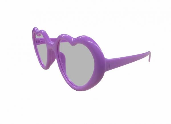 Quality Heart Fireworks Lens Plastic Diffraction Glasses , Wit Heart Shape Frame Rainbow Glasses for sale
