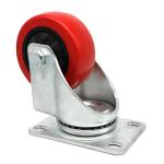 Zinc Plated 3-5 Inch Industry Wheel Barrow Wheels Single Bearing Red Plastic