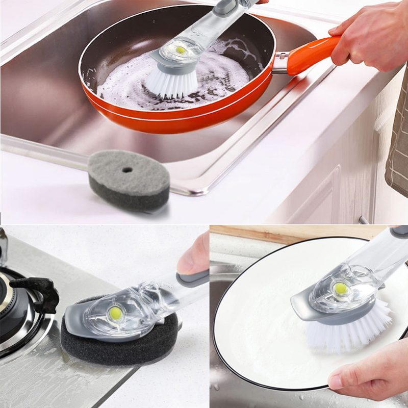 Dual purpose type cleaning brush,Kitchen Pot Cleaner Tool,Scrubber Dish Bowl Washing Sponge Kitchen Dish Washing Brush Pot Brush