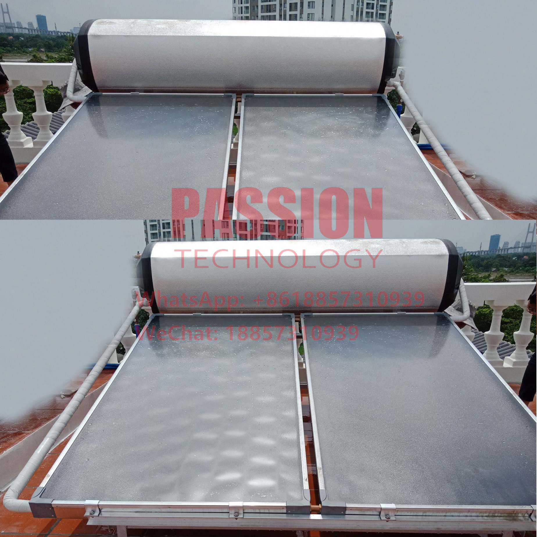 300L Flat Plate Solar Water Heater Blue Coating Flat Panel Solar Thermal Collector