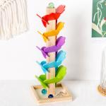 Montessori Baby Wooden Petal Tree Building Blocks Toy Children's Rainbow Ball