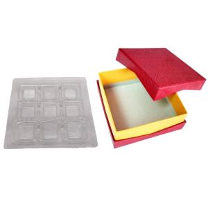 Wholesale Red Chocolate Rigid Paper Gift Box Packaging 9Pcs With Plastic Clear Inner Food Grade from china suppliers