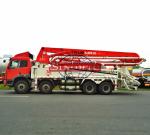 8x4 HOWO Truck Chassis Concrete Boom Truck , 48 / 52m Concrete Boom Pump Truck