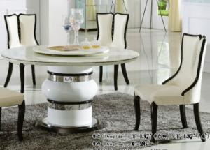 Wholesale 8 person round marble dining table with Lazy Susan from china suppliers
