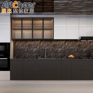 Wholesale American Style Solid Wood Kitchen Cabinet with Quartz Top and MDF Door Material from china suppliers