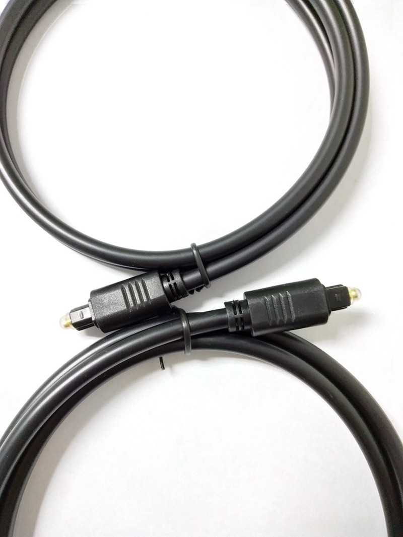 Black Toslink Optic Audio Cable Inserted Core Plastic Head 2.2mm Outer Diameter